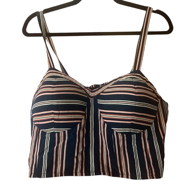 Xhilaration Tops - Xhilaration Multicolor Striped crop Top
